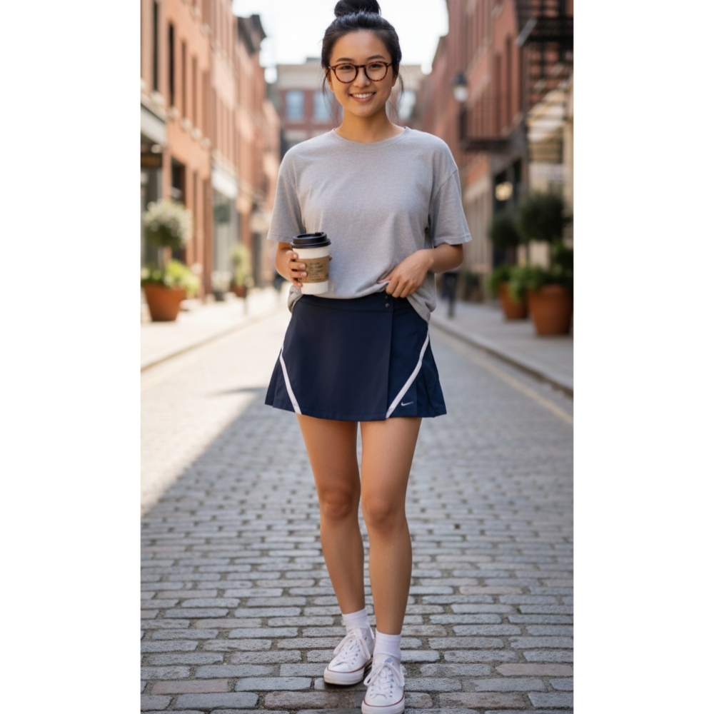 Nike Women's Fit Dry Tennis Golf Skort Skirt Blue White Sz: 6